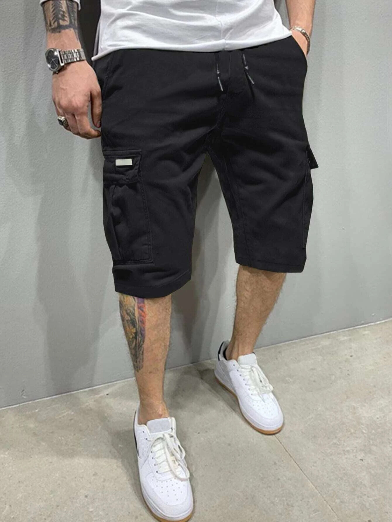 Mens Fashion Workwear - Zomerse cropped herenbroeken, modieuze werkkledingshorts, outdoor
