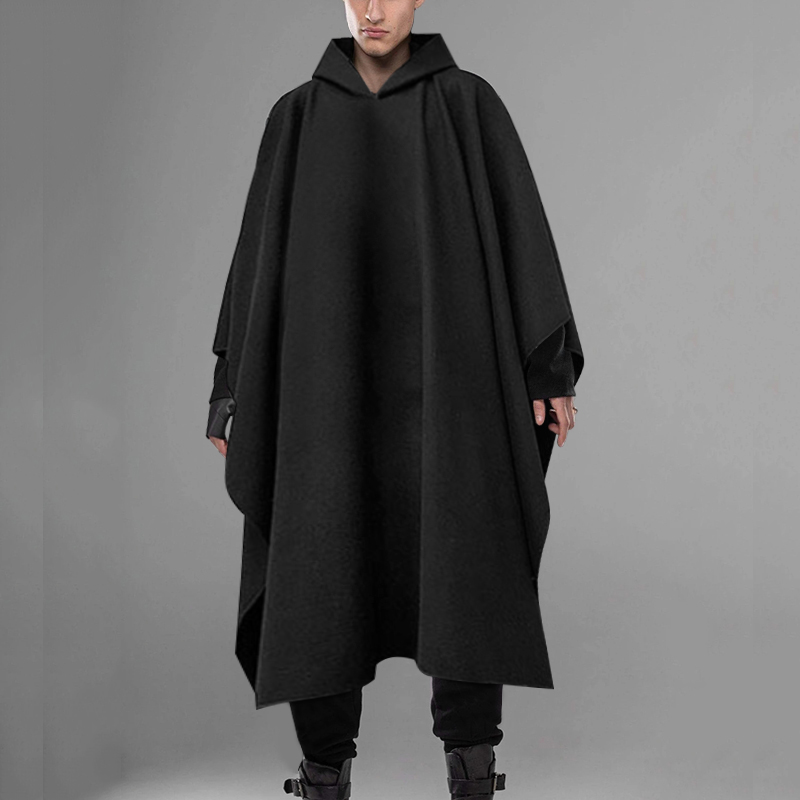 Mens Fashion Poncho - INCERUN Mode Mannen Mantel Jassen Capuchon