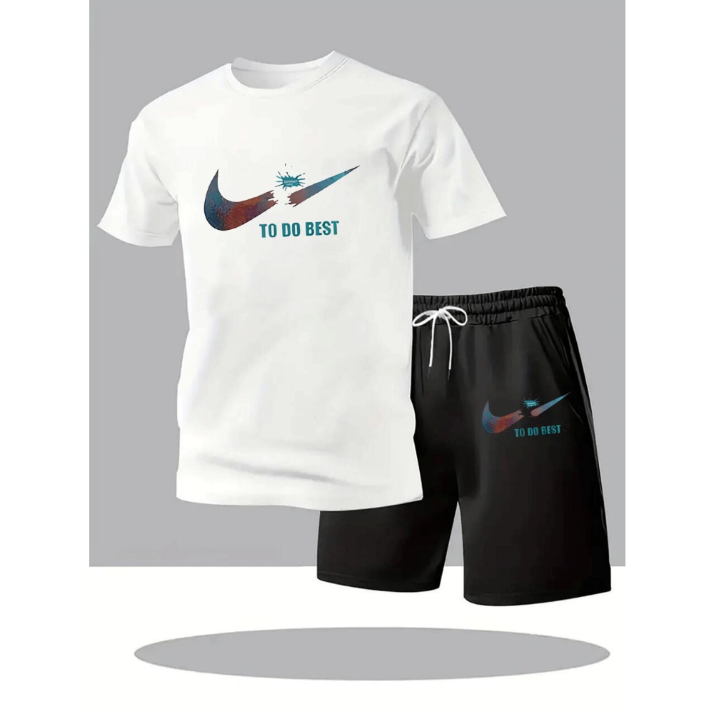 Mens Fashion Workwear - Nieuwe zomersportkleding herenpak mode tweedelige sport