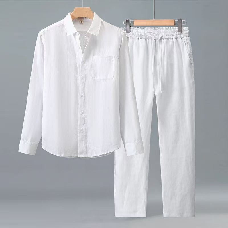 Fashion Mens Shirt - (Overhemd + broek) 2026 zomer herenmode