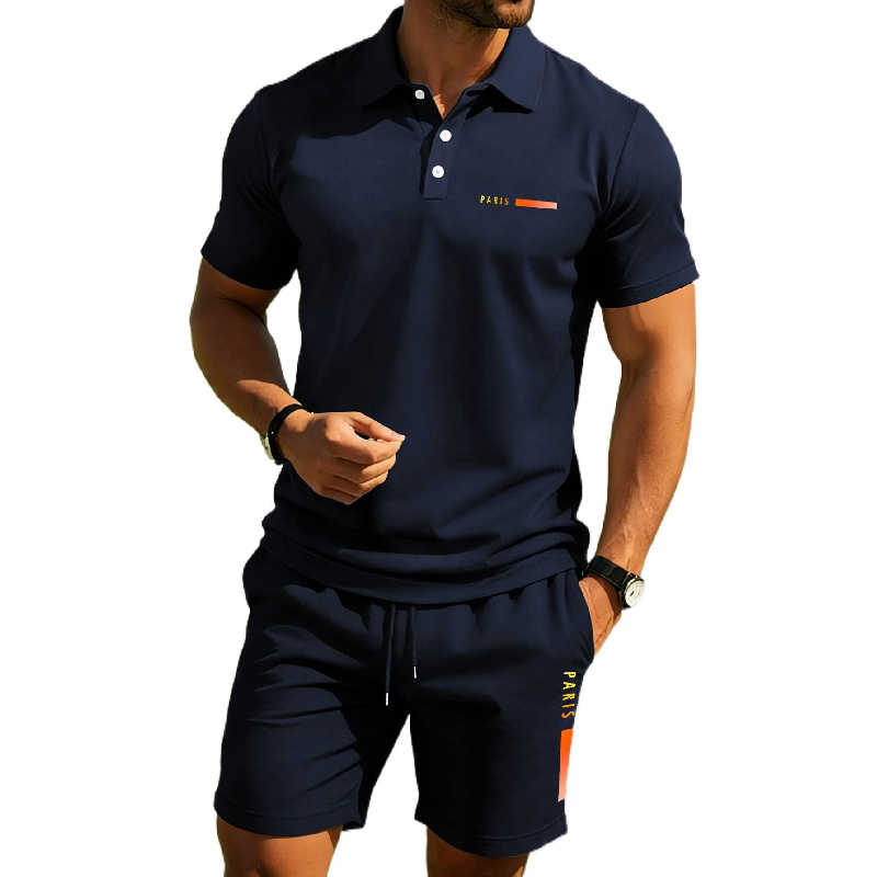 Men'S Fashion Polo Shirt - PARIS Print Hoogwaardig zomerpoloshirt voor heren,