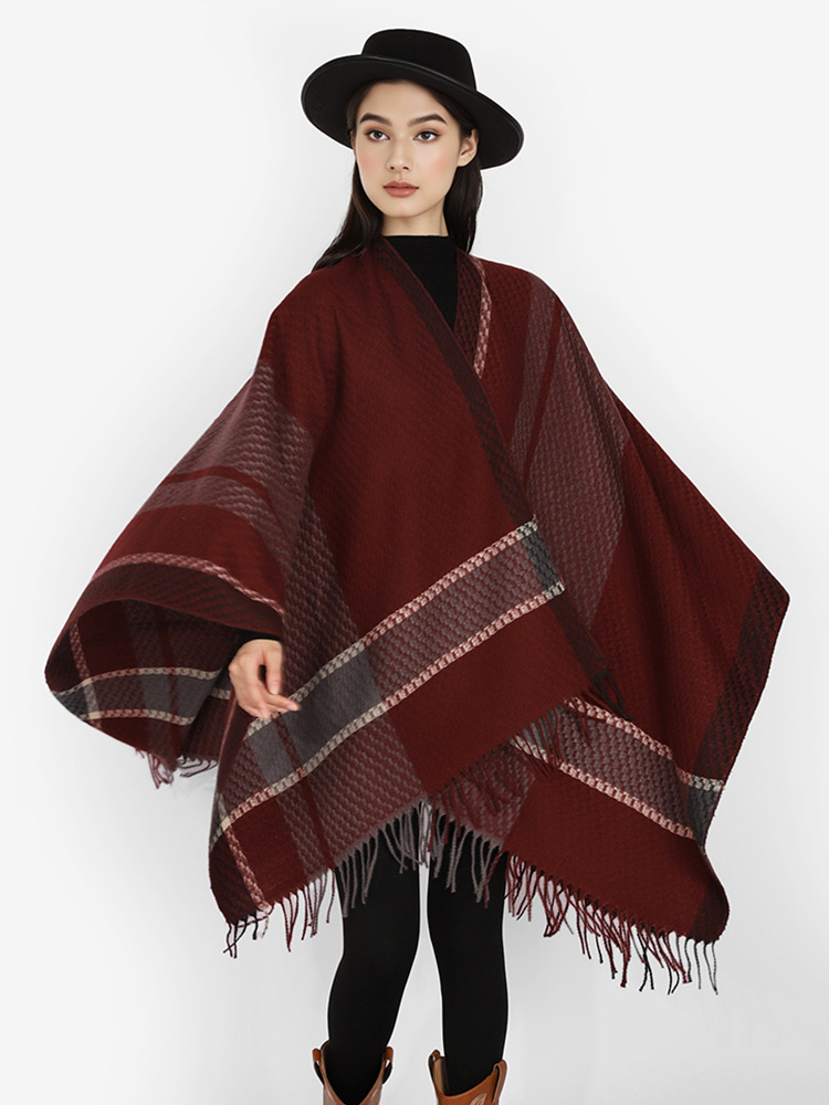 Mens Fashion Poncho - Winter Vrouwen Mannen Sjaal Lagen Poncho