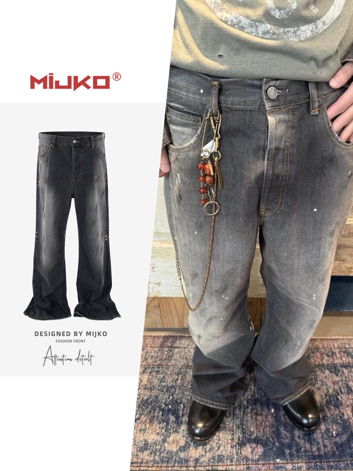 Men'S Fashion Jeans And Boots - MIJKO Gradiënt Gewassen Heren Jeans Casual