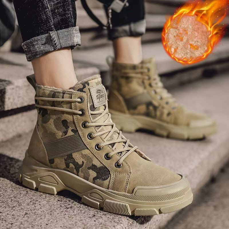 Men'S Fashion Jeans And Boots - 2022 Winter Camouflage geïsoleerde herenlaarzen met