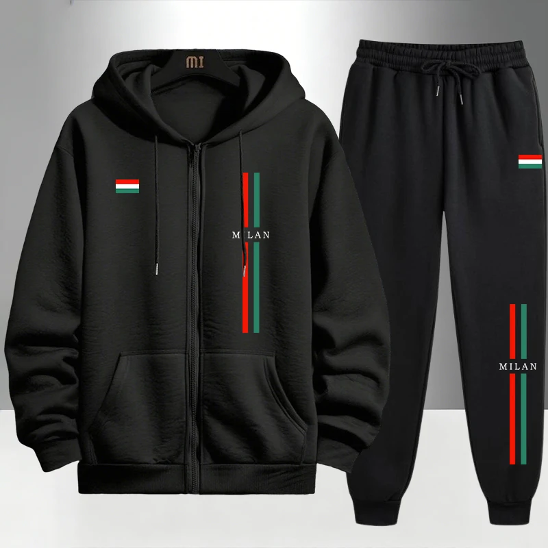 Jogger Sweatpants Men - 2026 Italië Geprint Heren Set Rits