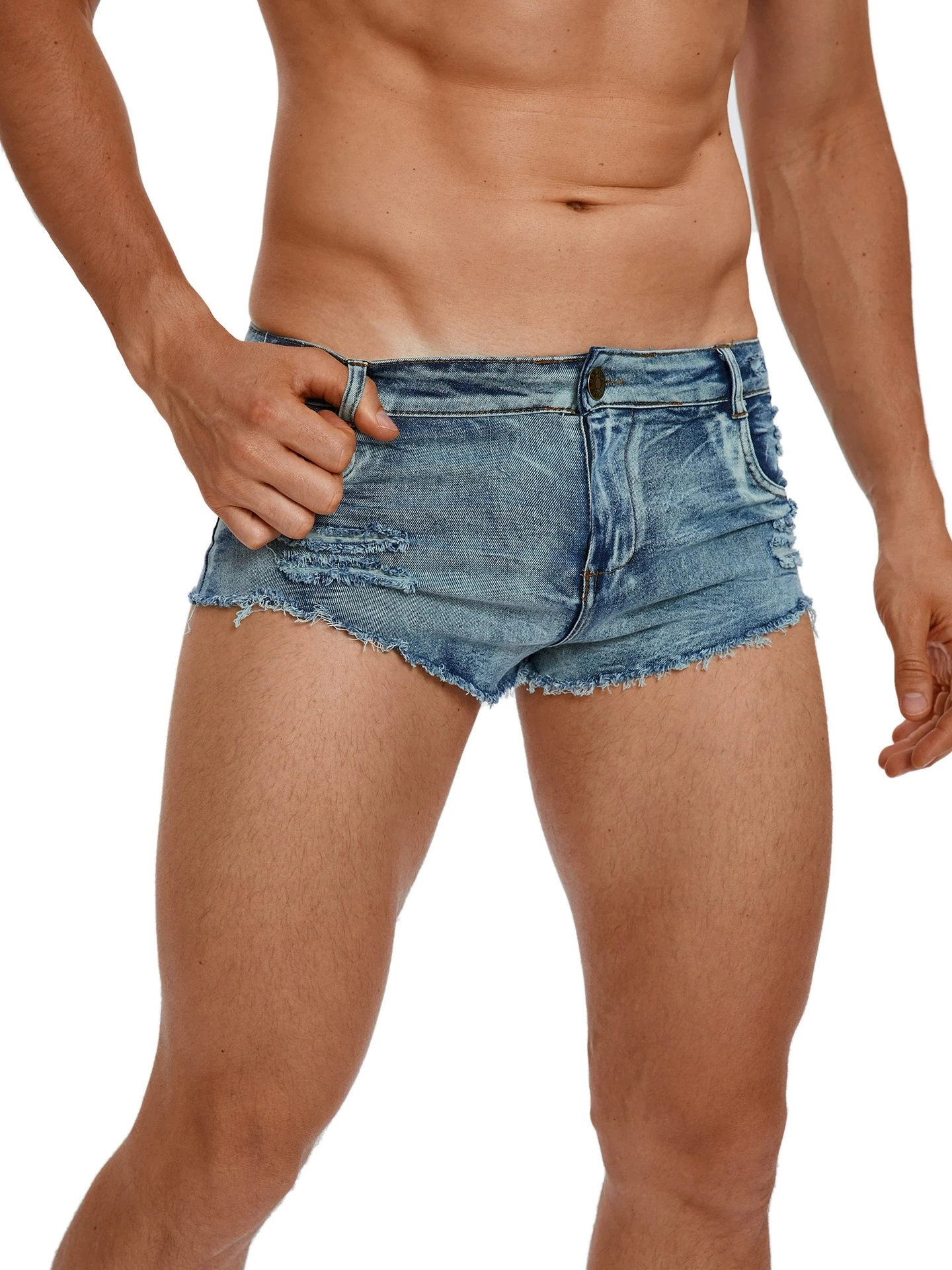 Men'S Fashion Old Money - Heren jeansshorts met lage taille, modezak,