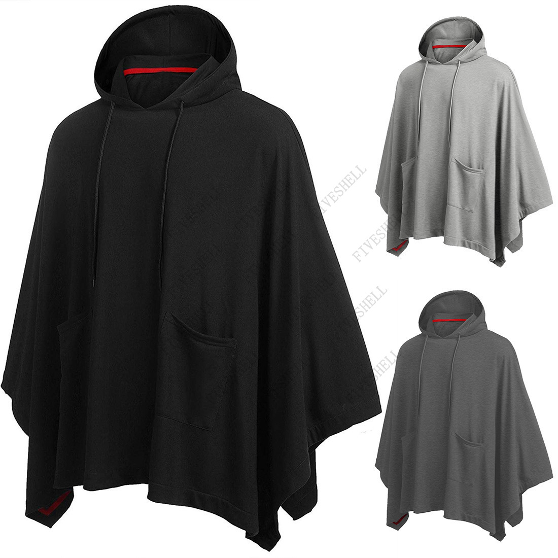 Mens Fashion Poncho - Unisex Casual Capuchon Cape Cape Mantel