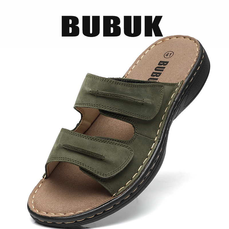 Mens Fashion Workwear - Bubuk Herensportslippers van echt leer, antislipsandalen