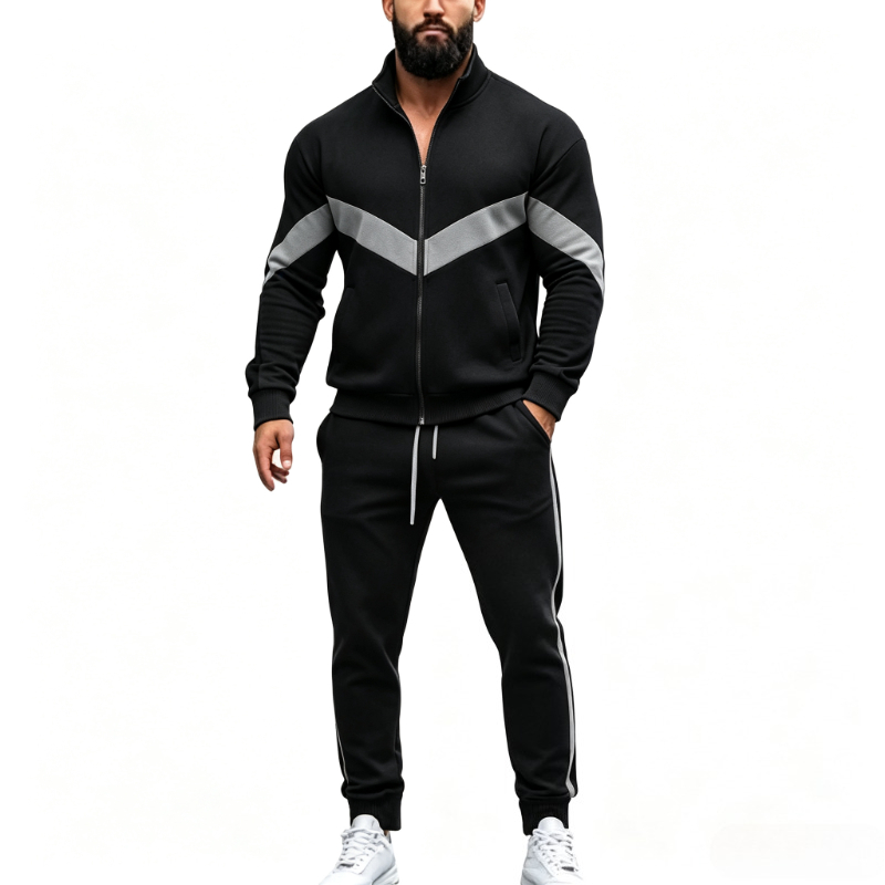 Jogger Sweatpants Men - Herfst Patchwork Trainingspak Heren 2-delig Sportkleding