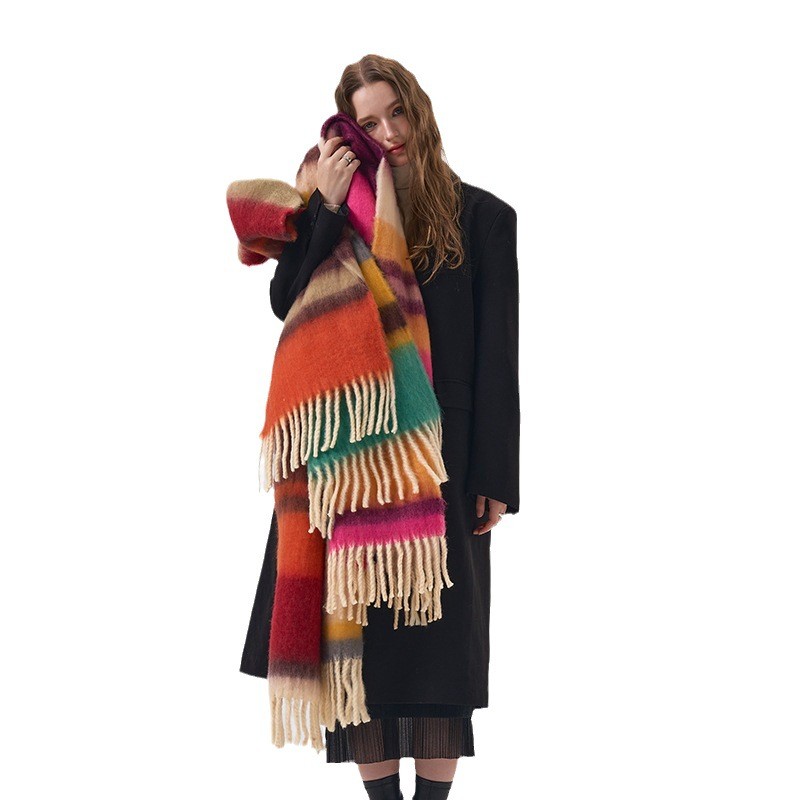 Nieuwe Winter Regenboog Plaid  - Mens Fashion Poncho recensie en prijs
