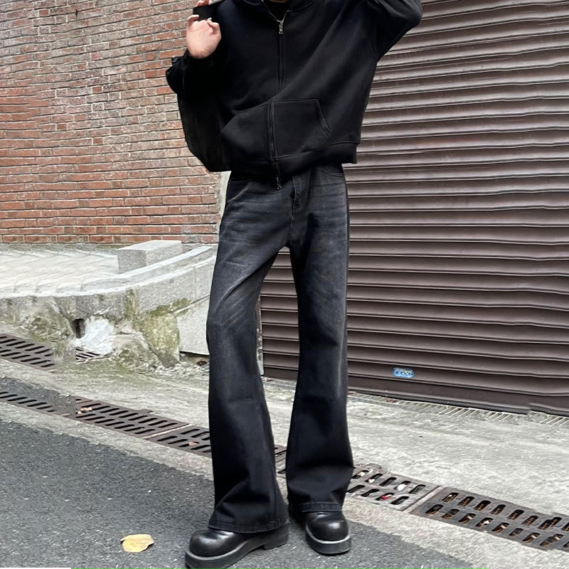 Heren Zwarte Effen Kleur Recht - Men'S Fashion Jeans And Boots recensie en prijs