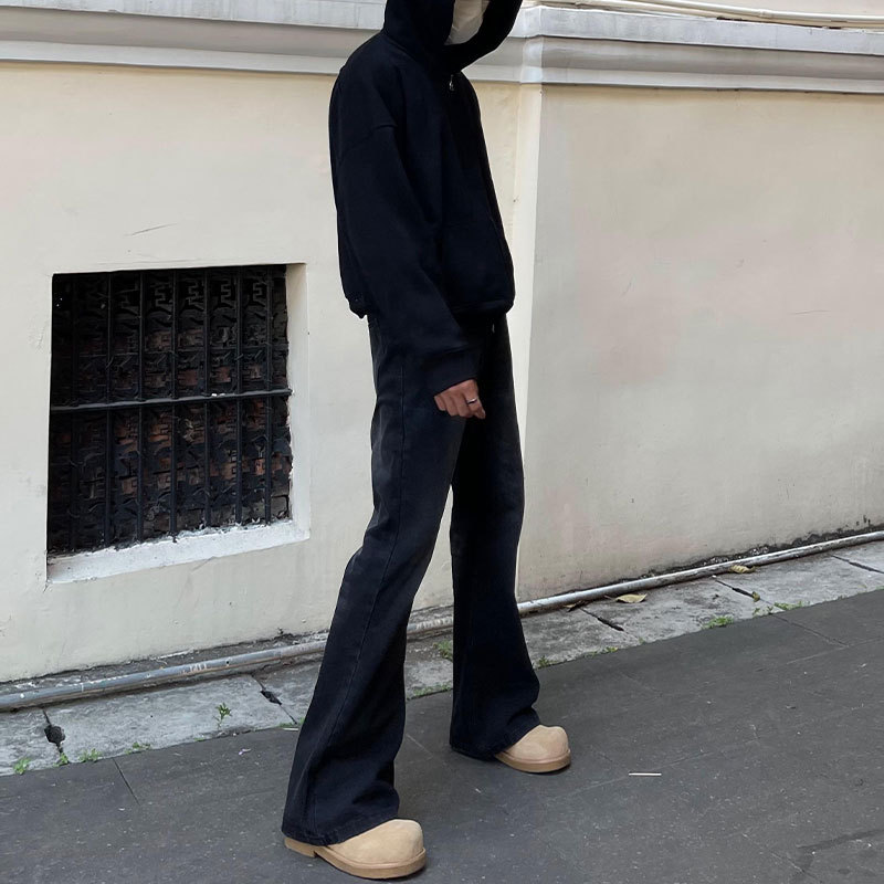 Heren Zwarte Effen Kleur Recht - Men'S Fashion Jeans And Boots recensie en prijs