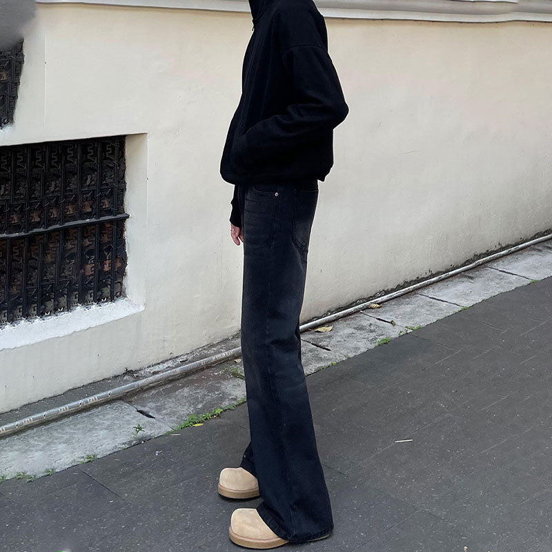 Heren Zwarte Effen Kleur Recht - Men'S Fashion Jeans And Boots recensie en prijs