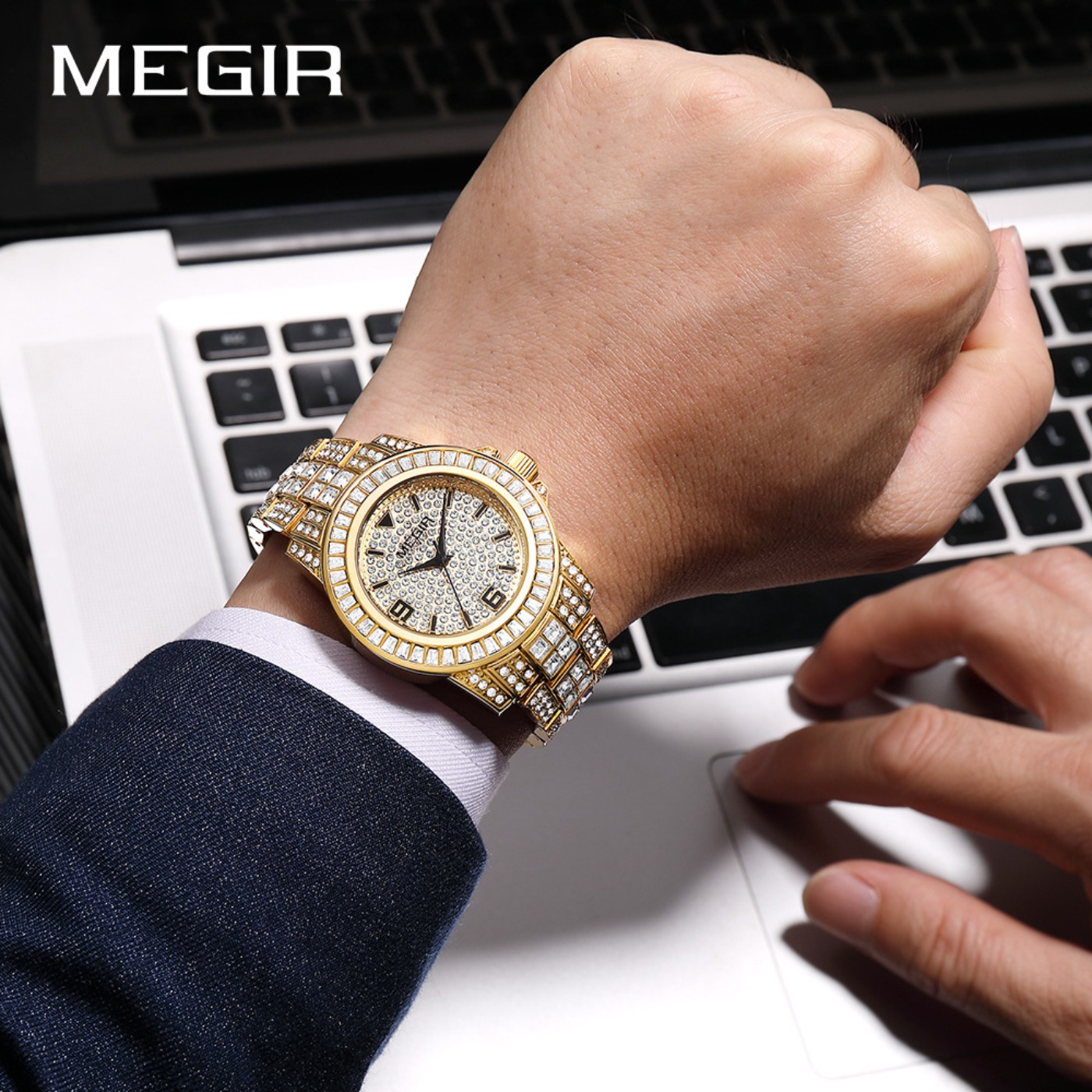 MEGIR Luxe diamanten horloges  - Mens Fashion Bracelet recensie en prijs