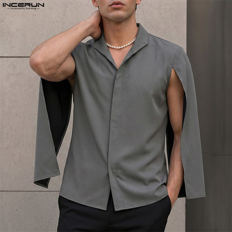 INCERUN mannen Shirt Effen Kle - Mens Fashion Poncho recensie en prijs