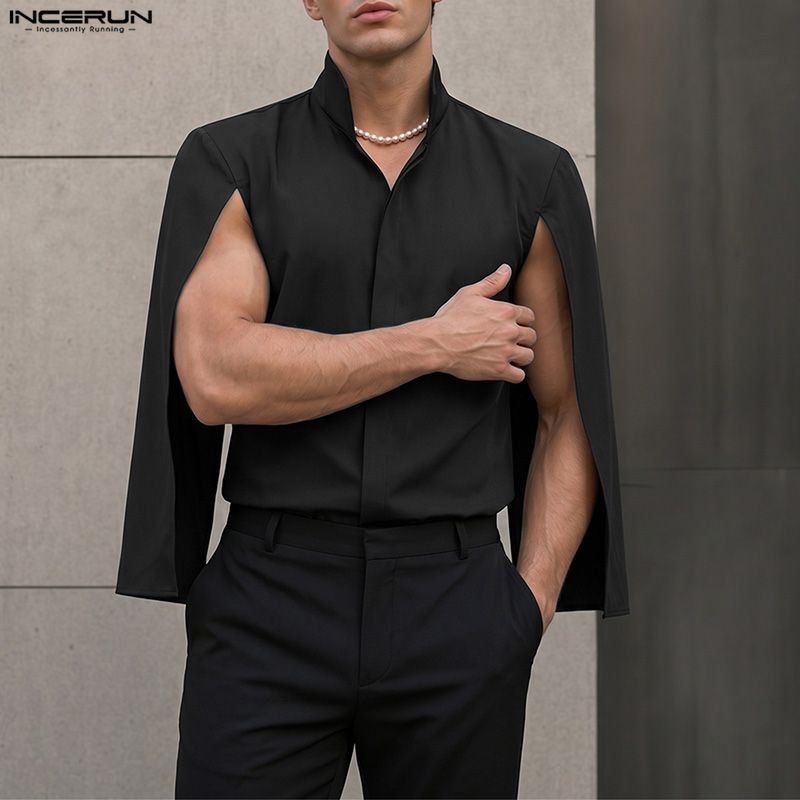 INCERUN mannen Shirt Effen Kle - Mens Fashion Poncho recensie en prijs