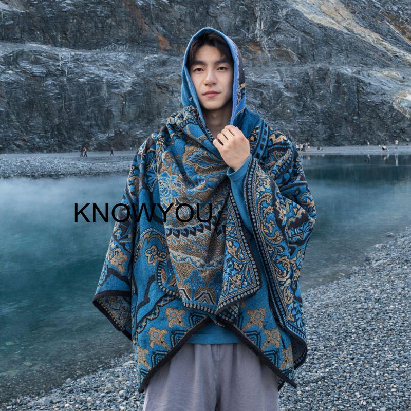 Dikke reissjaal voor heren met - Mens Fashion Poncho recensie en prijs