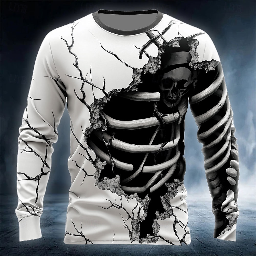 Grappig 3D Schedelprint Heren  - Men'S Fashion Y2K recensie en prijs