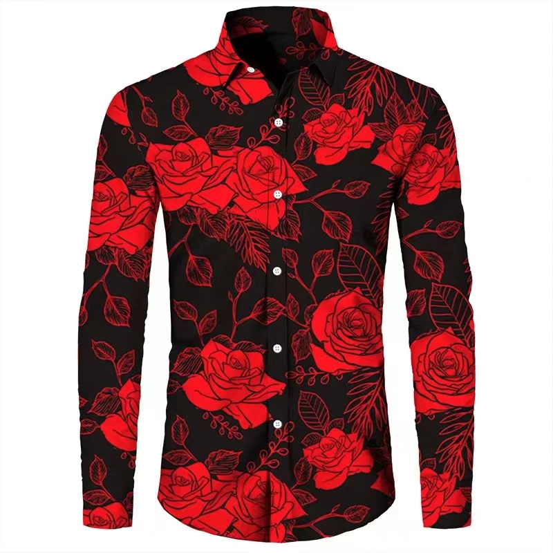 Modebloemen 3D Print Heren Lan - Fashion Mens Shirt recensie en prijs