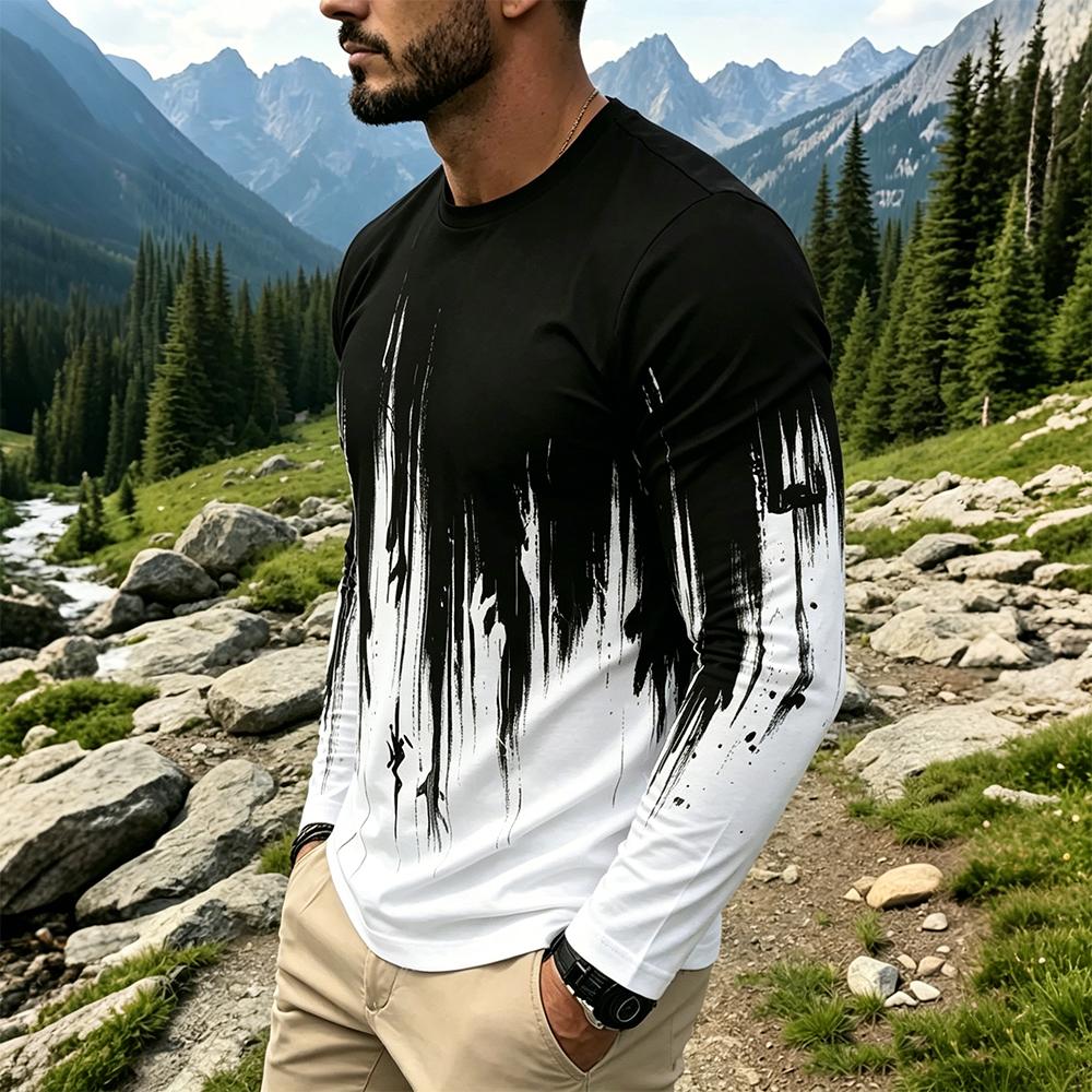 Herentrui met gradiënt inktspa - Fashion Mens Shirt recensie en prijs
